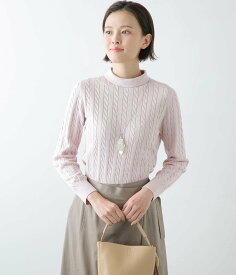 【SALE／37%OFF】NEWYORKER WOMEN コンパクトギザコットン ケーブルハイネックニットプルオーバー ニューヨーカー トップス ニット ピンク ホワイト グリーン ブルー【送料無料】