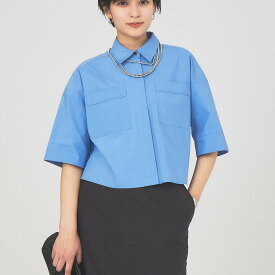 【SALE／35%OFF】Rouge vif la cle カラーショートシャツ ルージュ・ヴィフ ラクレ トップス シャツ・ブラウス ピンク ホワイト ブルー【送料無料】