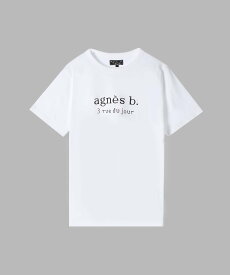 agnes b. FEMME 【ユニセックス】SEQ9 "3 rue du jour"ロゴTシャツ アニエスベー トップス カットソー・Tシャツ ホワイト【送料無料】