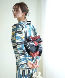 utatane 浴衣 セット レディース 浴衣セット 大人 3点セット(浴衣/帯/下駄) フリー ウタタネ 着物・浴衣・和装小物 浴衣 ブルー【送料無料】