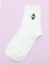 【BROWNY】(L)ワンポイントホワイトソックス