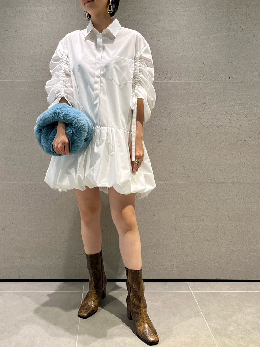 LILY BROWN｜バルーンシャツミニワンピース | Rakuten Fashion(楽天