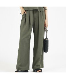 【SALE／38%OFF】abahouse mavie 【セットアップ対応】レーヨンリネンワイドパンツ アバハウス マヴィ パンツ その他のパンツ ベージュ レッド ブラック カーキグリーン【送料無料】