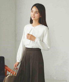 a.v.v 【マシンウォッシャブル】チャーム付きボウタイブラウス アー・ヴェ・ヴェ トップス シャツ・ブラウス ブラウン ホワイト【送料無料】