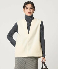UNITED ARROWS green label relaxing アッシュクジャージー Vネック ベスト ウォッシャブル ユナイテッドアローズ グリーンレーベルリラクシング トップス ベスト・ジレ ホワイト グレー【送料無料】