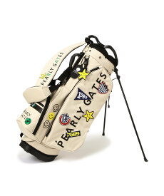 PEARLY GATES ワッペンスタンド式キャディバッグ (46インチ対応)(9型) (UNISEX) パーリーゲイツ スポーツ・アウトドア用品 ゴルフグッズ ベージュ ネイビー【送料無料】