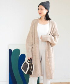 【SALE／50%OFF】BEAMS HEART WOMEN BEAMS HEART / アウトリンキング ロングカーディガン ビームス ハート トップス カーディガン ベージュ グリーン ブルー