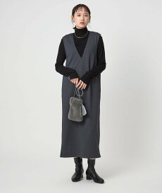 UNITED ARROWS green label relaxing ディープ Vネック ジャンパースカート ユナイテッドアローズ グリーンレーベルリラクシング ワンピース・ドレス ジャンパースカート ブラック グレー ベージュ【送料無料】