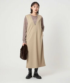 【SALE／50%OFF】UNITED ARROWS green label relaxing ディープ Vネック ジャンパースカート ユナイテッドアローズ グリーンレーベルリラクシング ワンピース・ドレス ジャンパースカート ブラック グレー ベージュ【送料無料】