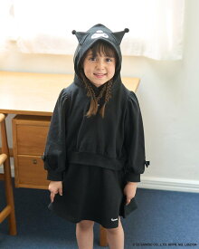 Lycee mine 【サンリオキャラクターズ】【毛玉バイバイ裏毛】変身パーカ&フレアスカートセット ナルミヤオンライン トップス アンサンブル ホワイト ピンク【送料無料】