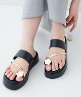 natural couture ＜MARY QUANTコラボ＞厚底デイジーサムリングサンダル ナチュラルクチュール シューズ・…