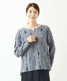 【SALE／50%OFF】GIANNI LO GIUDICE [洗える]ピッコロキューブドビープルオーバーブラウス ジャンニロジュディーチェ トップス シャツ・ブラウス ネイビー【送料無料】