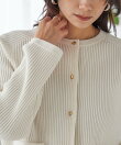 《一部追加予約》<手洗い可能>モール リブ クルーネック カーディガン