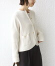 《一部追加予約》<手洗い可能>モール リブ クルーネック カーディガン