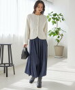 《一部追加予約》<手洗い可能>モール リブ クルーネック カーディガン