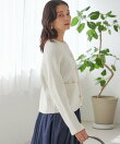 《一部追加予約》<手洗い可能>モール リブ クルーネック カーディガン