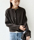 《一部追加予約》<手洗い可能>モール リブ クルーネック カーディガン