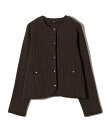 《一部追加予約》<手洗い可能>モール リブ クルーネック カーディガン
