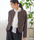《一部追加予約》<手洗い可能>モール リブ クルーネック カーディガン