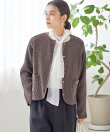 《一部追加予約》<手洗い可能>モール リブ クルーネック カーディガン