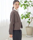 《一部追加予約》<手洗い可能>モール リブ クルーネック カーディガン