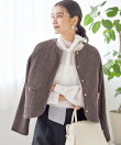《一部追加予約》<手洗い可能>モール リブ クルーネック カーディガン