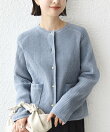 《一部追加予約》<手洗い可能>モール リブ クルーネック カーディガン