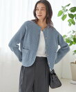 《一部追加予約》<手洗い可能>モール リブ クルーネック カーディガン