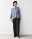 《一部追加予約》<手洗い可能>モール リブ クルーネック カーディガン