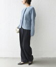 《一部追加予約》<手洗い可能>モール リブ クルーネック カーディガン