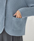 《一部追加予約》<手洗い可能>モール リブ クルーネック カーディガン