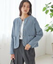 《一部追加予約》<手洗い可能>モール リブ クルーネック カーディガン