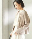 《一部追加予約》<手洗い可能>モール リブ クルーネック カーディガン