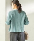 《一部追加予約》<手洗い可能>モール リブ クルーネック カーディガン
