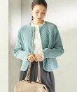 《一部追加予約》<手洗い可能>モール リブ クルーネック カーディガン