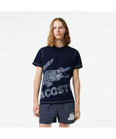 【SALE／40%OFF】LACOSTE オーバーサイズプリントTシャツ ラコステ トップス カットソー・Tシャツ ネイビー ホワイト ブルー【送料無料】