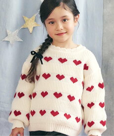 【SALE／44%OFF】apres les cours ハート・フラワー・ネコモチーフニット エフオーオンラインストア トップス ニット ブルー ホワイト ブラウン