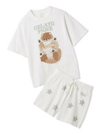 gelato pique 【ONLINE限定】ドッグジャガードプルオーバー&ショートパンツセット ジェラートピケ インナ…