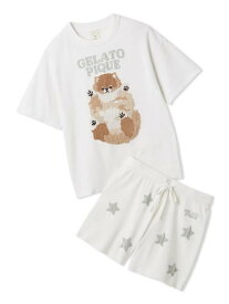 gelato pique 【ONLINE限定】ドッグジャガードプルオーバー&ショートパンツセット ジェラートピケ インナー・ルームウェア その他のインナー・ルームウェア ベージュ ピンク【送料無料】