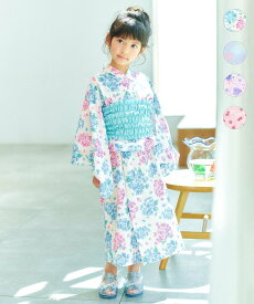 ANY KIDS 【簡単着付け】2WAY セパレート浴衣セット エニィ 着物・浴衣・和装小物 着物 ピンク ブルー パープル ベージュ【送料無料】