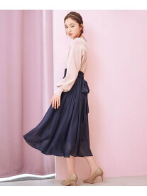 【SALE／40%OFF】WILLSELECTION バックリボン付シャイニーフレアスカート ウィルセレクション スカート その他のスカート ベージュ ピンク グリーン ブルー ネイビー【送料無料】