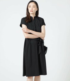 【SALE／6%OFF】NEWYORKER WOMEN レーヨンナイロンジャージー スキッパーフレンチスリーブワンピース ニューヨーカー ワンピース・ドレス ワンピース ブラック ベージュ カーキ ブルー【送料無料】