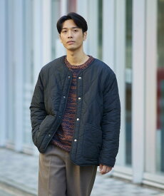 【SALE／50%OFF】URBAN RESEARCH ITEMS 裏ボア リバーシブル中綿ノーカラージャッケット アーバンリサーチアイテムズ ジャケット・アウター ダウンジャケット・ダウンベスト ブラック ホワイト カーキ【送料無料】