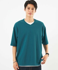 【SALE／30%OFF】UNITED ARROWS green label relaxing パールニット レイヤード Vネック Tシャツ ユナイテッドアローズ アウトレット トップス カットソー・Tシャツ グレー ブルー ネイビー【送料無料】