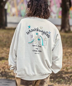 【SALE／50%OFF】Mark Gonzales (M)Mark Gonzales/MGO-23102 クルーネックスウェット シフォン トップス スウェット・トレーナー ベージュ ブラック グレー ブルー ホワイト【送料無料】