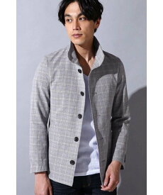 【SALE／50%OFF】HIGH STREET HIGH STREET∴グレンチェックスタンドカバーオール トルネードマート ジャケット・アウター ブルゾン・ジャンパー ブルー【送料無料】