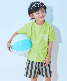 【SALE／20%OFF】devirock UVカット プリント半袖ラッシュガード&総柄サーフパンツ セットアップ水着 25SS デビロック 水着・スイムグッズ ラッシュガード ブルー