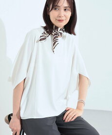 【SALE／30%OFF】INDIVI ＜秋SALE!＞【体型カバー/SETUP可能】ジョーゼット ドルマンブラウス インディヴィ トップス シャツ・ブラウス グレー ホワイト ブラック【送料無料】