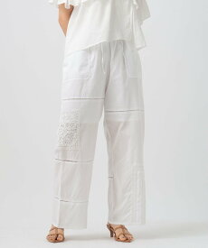 【SALE／20%OFF】BAYFLOW [トレンドアイテム]パッチワークレースパンツ ベイフロー パンツ その他のパンツ ホワイト ブラック【送料無料】