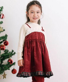 SLAP SLIP 【お揃い】キラキラ刺しゅうボアドッキングワンピース(80~130cm) ベベ オンライン ストア ワンピース・ドレス ワンピース レッド【送料無料】